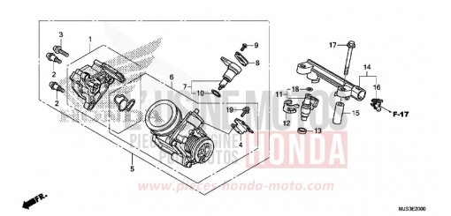 CORPS DE PAPILLON NC750JH de 2017